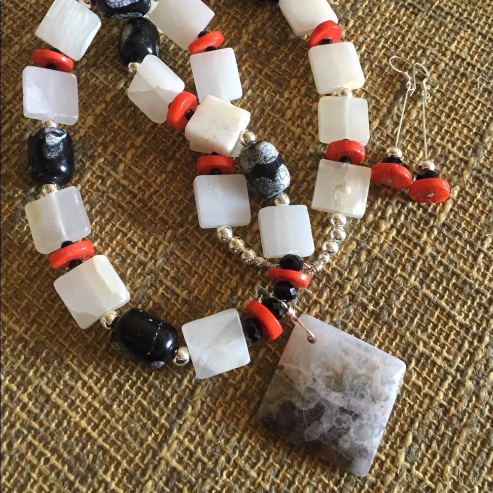 A Bit of Color Necklace and Earrings